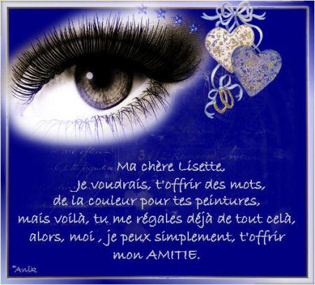 Merci à mon amie Anik